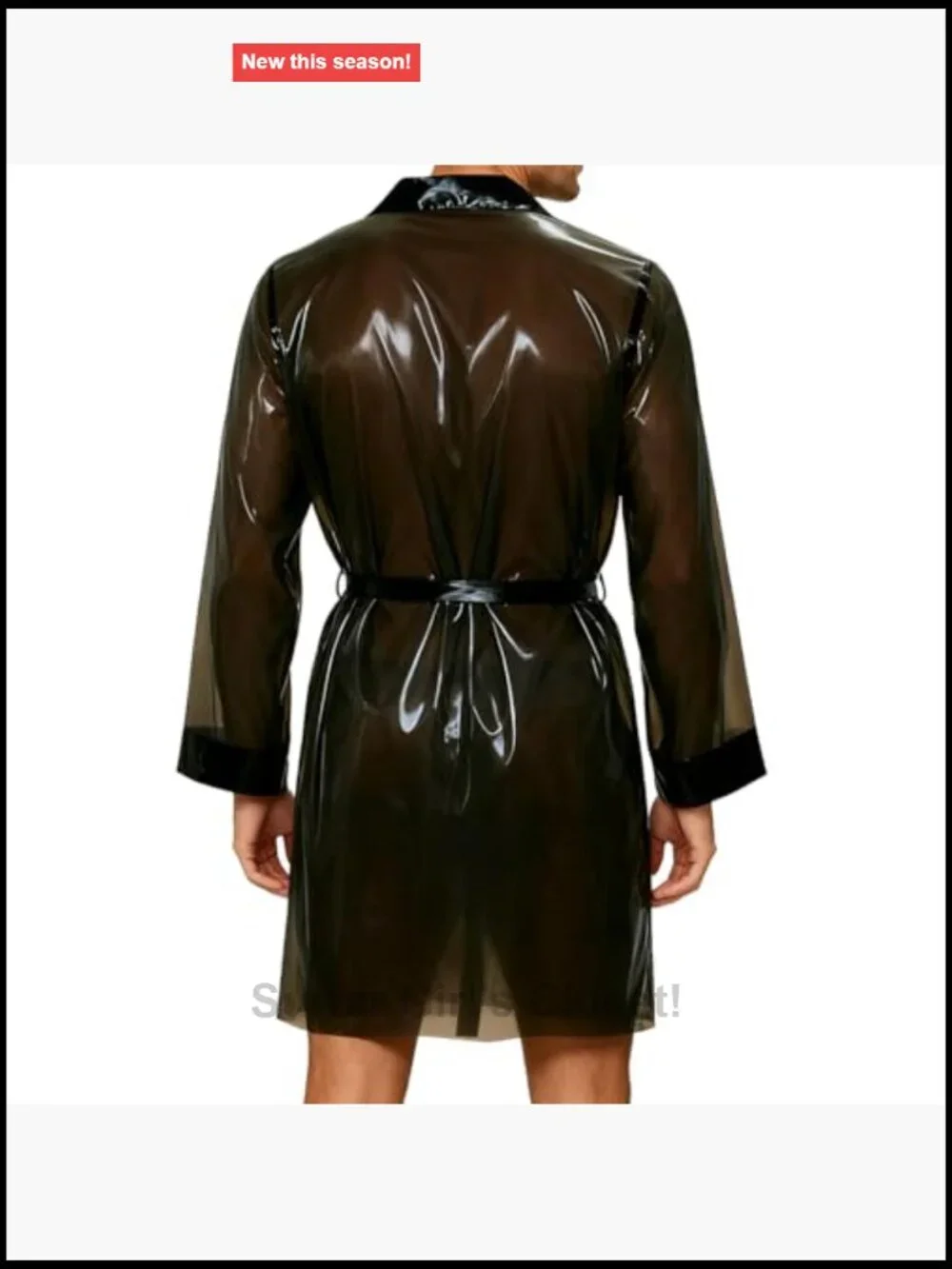 Latex Night Robe with Tie Lacing Unisex Rubber Dress